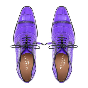 Mezlan Alligator Cap Toe Lace-Up Shoe