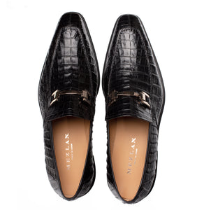 Mezlan Rhodas Croc Ornament Slip-On - Luxury Leather Loafer