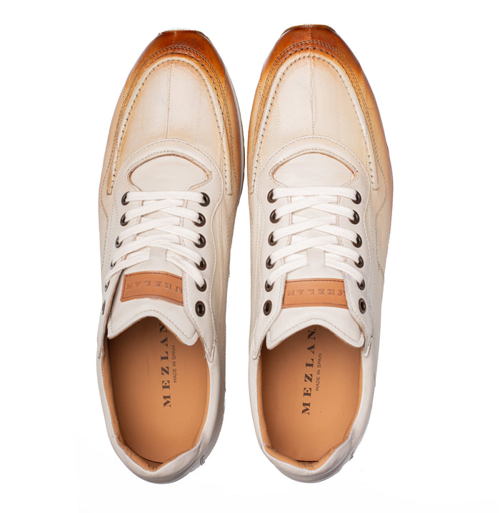 Mezlan Bi-Tonal Eel Dress Sneaker - Luxury Italian Leather Shoes