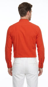 Men’s Mandarin Collar Dress Shirt, Collarless Nehru Preacher Style Multi-Color Shirt