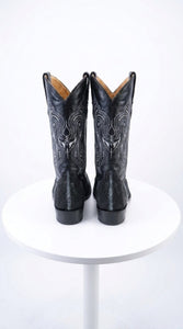 Los Altos Men’s Black Stingray Row-Stone Cowboy Boots, Exotic Western Dress Boots