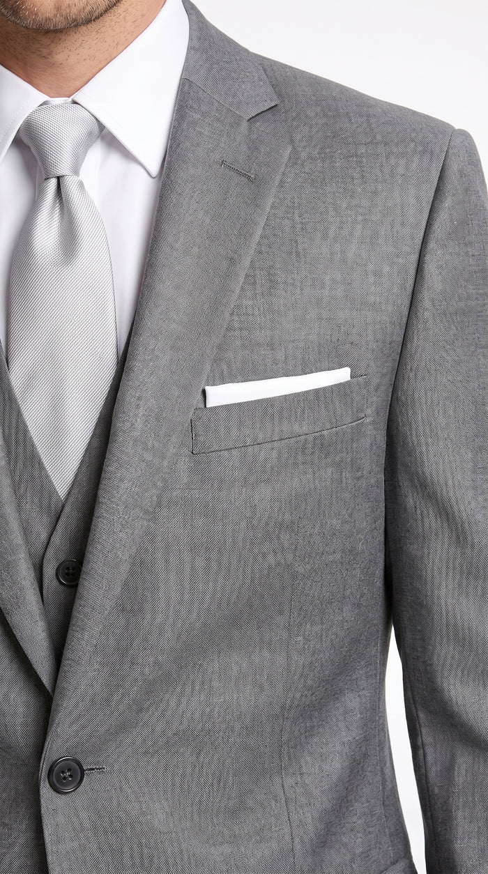 Men’s Designer Grey Prom Tuxedo Suit, Formal Wedding Groom Dress Suit