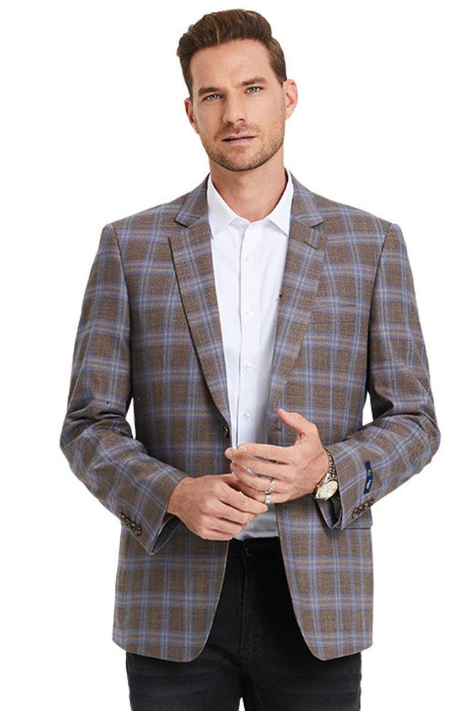 Man 

"Tazio Man Men's Two-Btn. Sport Coat in Dark Camel Bronze - Business Casual" - USA Men's Outlet