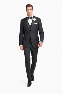 Mens Tiglio Black Tuxedo – Classic Formal Dinner Suit for Wedding, Prom and Black Tie Events