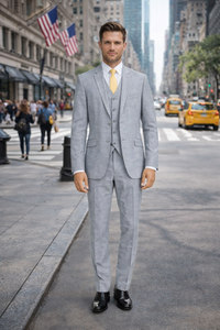 Tiglio Light Gray Suit for Men – Elegant Wedding and Business Formal Suit