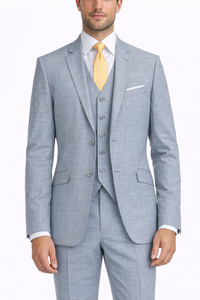 Tiglio Light Gray Suit for Men – Elegant Wedding and Business Formal Suit