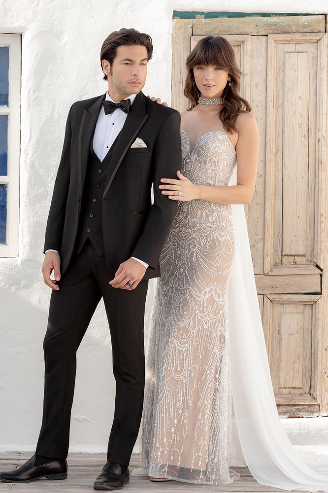 "Colin" Black Peak Tuxedo Jacket (Separates)