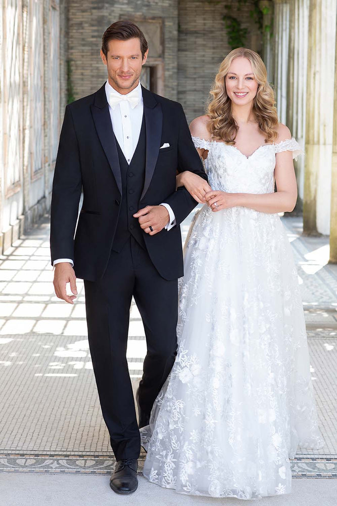 "Metro Peak" Black Tuxedo Jacket (Separates)