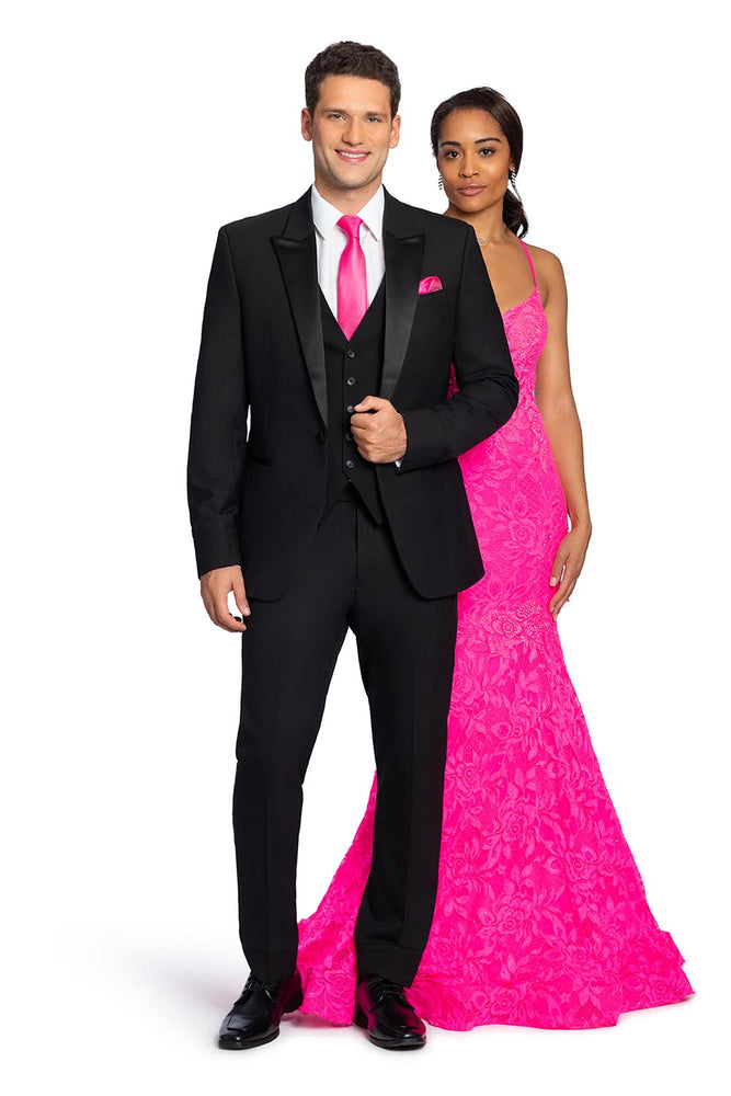 "Metro Peak" Black Tuxedo Jacket (Separates)