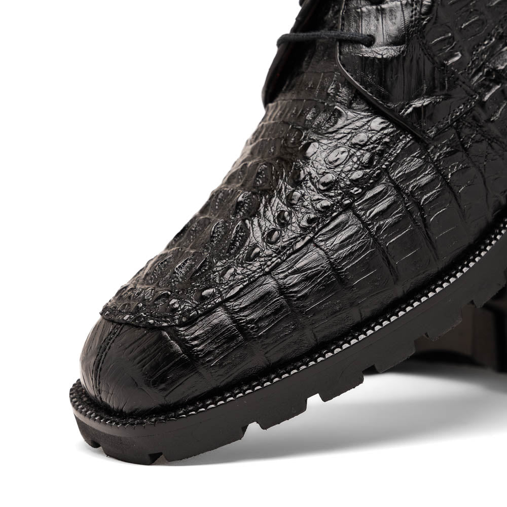 Marco Di Milano Martinelli Caiman Crocodile Chukka Boots Black