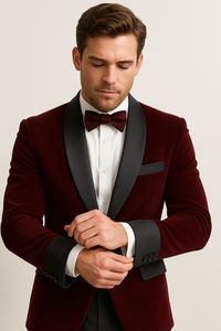 Burgundy ~ Maroon ~ Wine Wedding Blazer ~ Sport Jacket + Matching Bow Burgundy Tuxedo