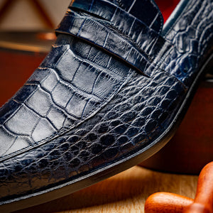 Marco Di Milano Matteo Navy Leather Loafers