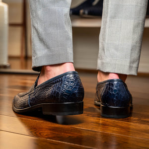 Marco Di Milano Matteo Navy Leather Loafers