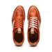 Zelli Matteo Calfskin and Perforated Suede Sneaker in Burnt Orange