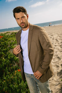 Men’s Western Cowboy Blazer Jacket with Elbow Patch – Smart Casual Sport Coat