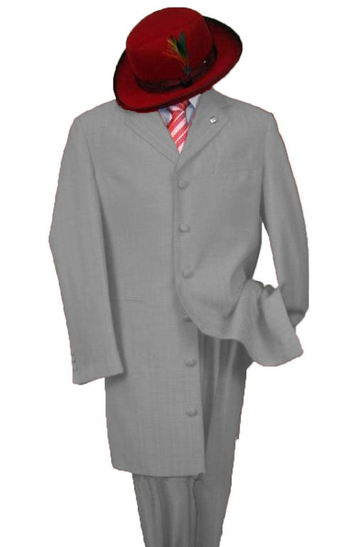 Men's 2PC Grey Zoot Suit by Fortino Landi - Timeless Classic Fit - USA Men's Outlet