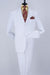 Men's 3-Button Poplin 2-Piece Suit - White by Apollo King - USA Men's Outlet