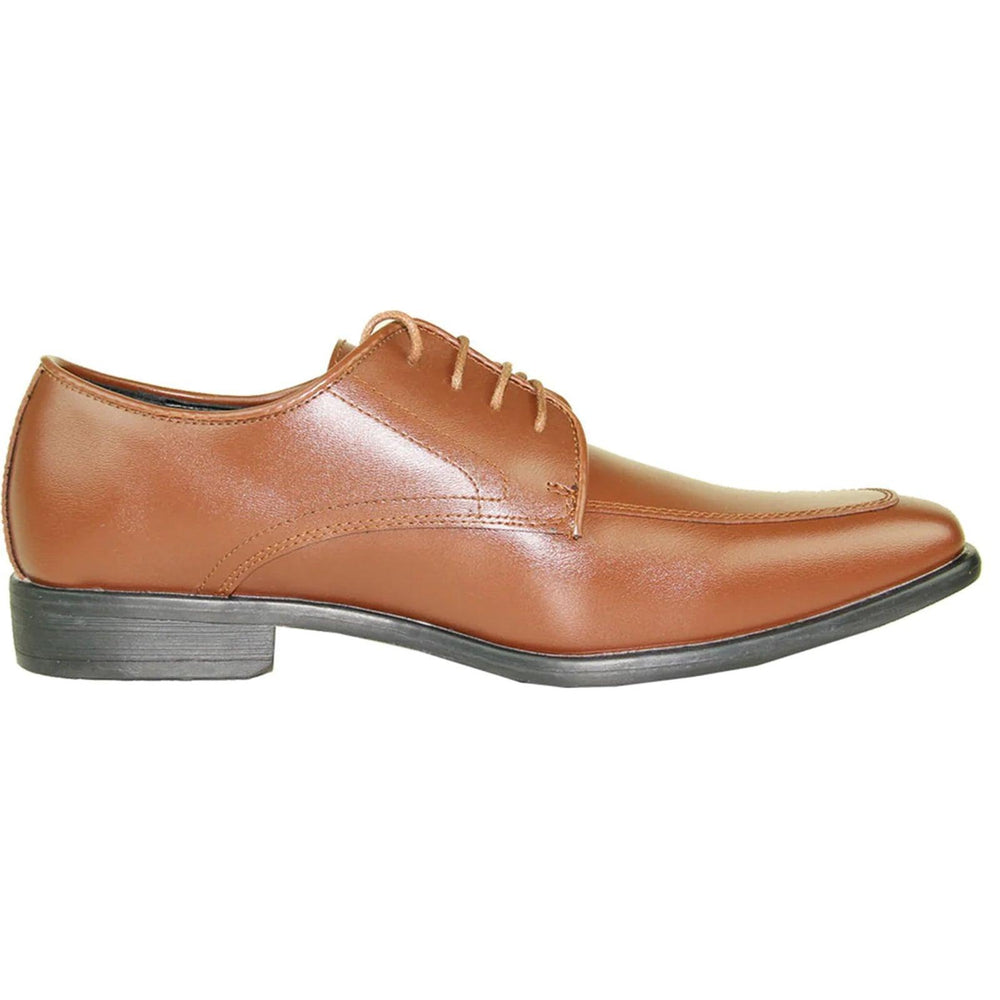 Men's Allure Light Brown Formal Oxford Lace-Up Dress & Tuxedo Shoes - USA Men's Outlet