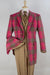 Men's Apollo King 2 Button Wool Car Coat - Pink Herringbone Peak Lapel 3/4 Length - USA Men's Outlet