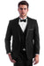 Men's Azzuro Peak Tuxedo with Satin Trim in Black - USA Men's Outlet