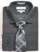 Men's Black Dot Dress Shirt & Tie Set by Daniel Ellissa - USA Men's Outlet