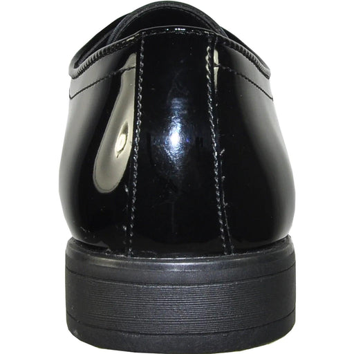 Men's Black Shine Tuxedo Oxford: Bravo's Classic Plain Toe Dress Shoe - USA Men's Outlet