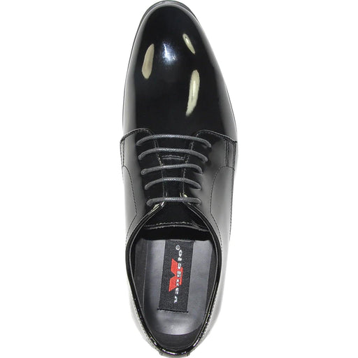 Men's Black Shine Tuxedo Oxford: Bravo's Classic Plain Toe Dress Shoe - USA Men's Outlet