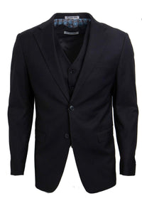 Men's Black Stacy Adams Suit: 2-Button, Vested, Timeless Basic. - USA Men's Outlet