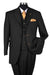 "Men's Black Tonal Pinstripe 3-Button Vested Suit by Fortino Landi" - USA Men's Outlet