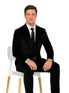 Black Velvet Tuxedo Style Suit for Men – Slim Fit Formal 2-Piece Set by Tazzio
