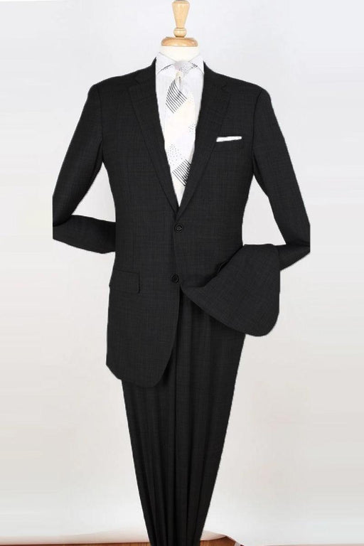 Men’s Black Wool Modern-Fit Suit by Apollo King:2-Button, Extra Long & Tall - USA Men's Outlet