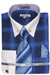 Men's Blue Flannel Plaid Shirt & Tie Set by Daniel Ellissa - USA Men's Outlet