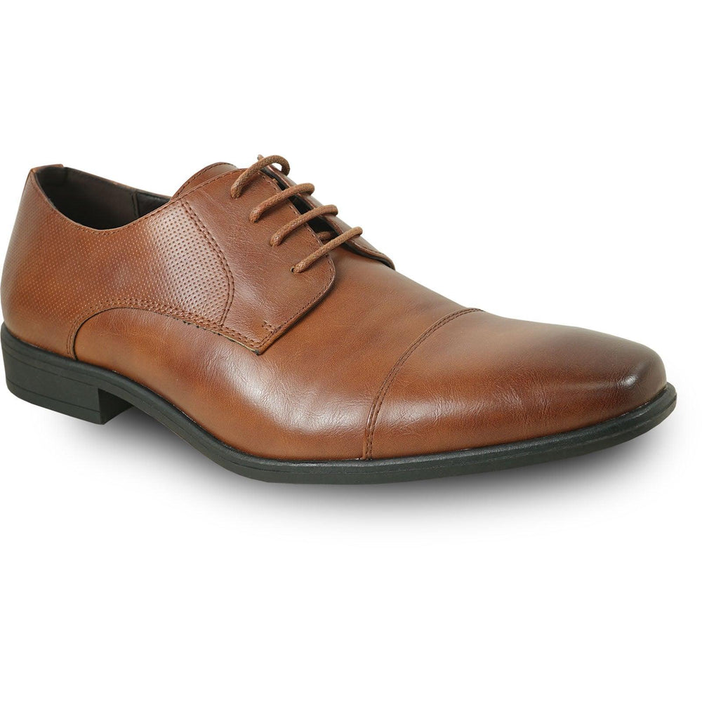 Men's "Bravo" Cognac Cap Toe Oxford - Elegant Lace-Up Dress Shoes - USA Men's Outlet