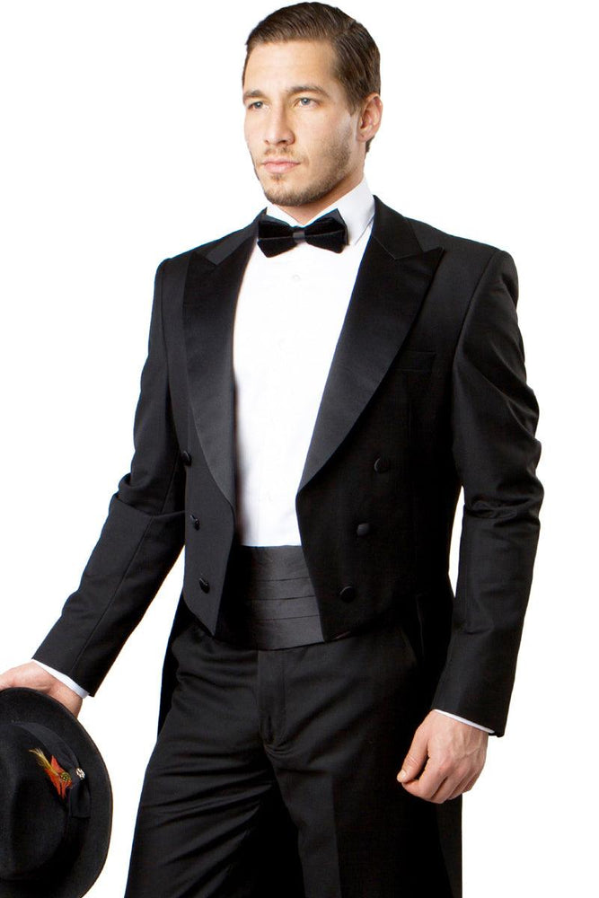 Men's Bryan Michaels Classic Black Long Tail Tuxedo - USA Men's Outlet