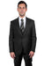 Men's Charcoal Stacy Adams Vested 1-Button Peak Lapel Suit - USA Men's Outlet