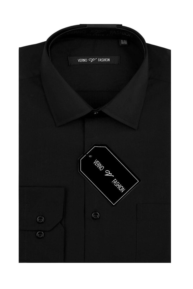 Men's Daniel Ellissa Black Cotton Blend Reg. Fit Dress Shirt - USA Men's Outlet