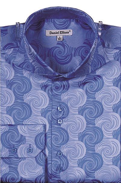 Men's Daniel Ellissa Fancy Swirl Shirt - Reg. Fit in Blue - USA Men's Outlet