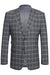 Men's English Laundry 2-Button Slim-Fit Suit w/ Peak Lapels & Ticket Pocket | Grey Blue Windowpane Plaid - Elegant Mensattire