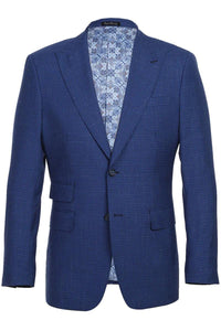 Men's English Laundry 2-Button Slim Fit Wool Suit in Blue Mini Plaid Check - Elegant Mensattire