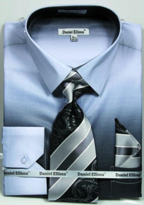 Men's Faded Print Shirt & Tie Set by Daniel Ellissa | Multi-Color & Black - USA Men's Outlet