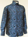 Men's Fancy Floral Sports Shirt - Teal by Daniel Ellissa - USA Men's Outlet