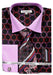 Men's French Cuff Contrast Shirt & Tie Set: Black & Lilac Lavender Daniel Ellissa - USA Men's Outlet