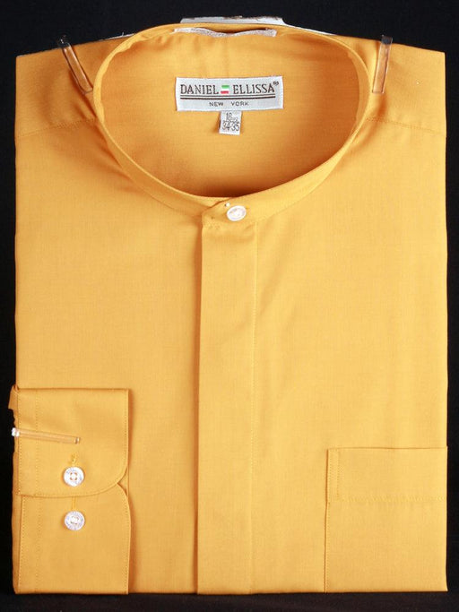 Men's French Front Dress Shirt by Daniel Ellissa in Honey Gold - USA Men's Outlet