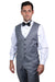 Men's Grey Stacy Adams 1-Button Shawl Lapel Tuxedo Vest - USA Men's Outlet