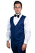 Men's Indigo Blue Stacy Adams Vested 1-Btn. Shawl Lapel Tuxedo - USA Men's Outlet