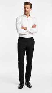 Men’s Ivory Cream Off White  Pleated Tuxedo Dress Shirt | French Cuff Formal Wedding Shirt