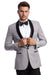 Men's Light Grey Azzuro Skinny Fit Shawl One-Button Tuxedo - USA Men's Outlet