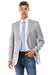 Men's Light Grey Wool Designer Suit Jacket by Zegarie - USA Men's Outlet