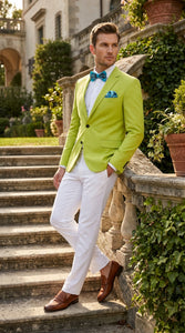 Men’s Lime Green Blazer – Bright Formal Sport Coat for Prom, Wedding and Statement Party Wear in Neon Light Green