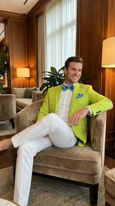 Men’s Lime Green Blazer – Bright Formal Sport Coat for Prom, Wedding and Statement Party Wear in Neon Light Green